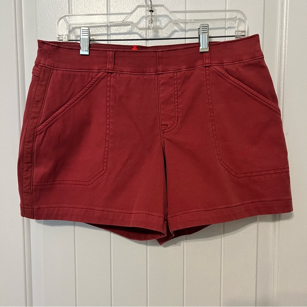 Spanx 4” Stretch Twill Shorts Wild Rose Large